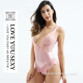 Body fantastique sexy en dentelle rose haute hanche